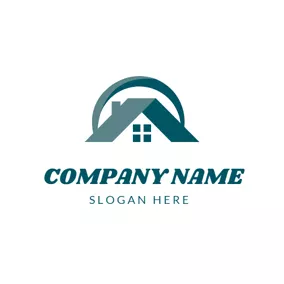幾何Logo Simple House and Roof logo design