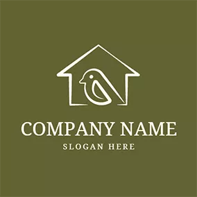 小鳥Logo Simple House Bird Habitat logo design