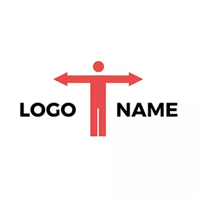 Distance Logo Simple Human Sign and Arrow logo design