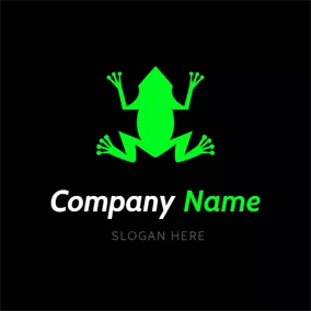 カエルロゴ Simple Iridescent Frog logo design