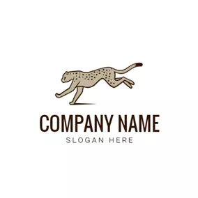 Feline Logo Simple Jump Cheetah Icon logo design
