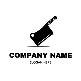 Hen Logo Simple Kitchen Knife Chopping logo design