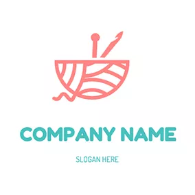 Pink Logo Simple Knitting Logo logo design