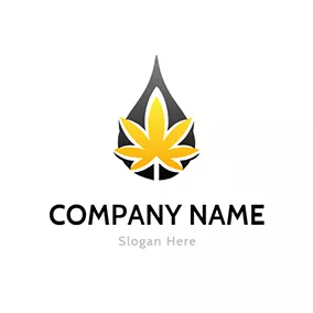 Droplet Logo Simple Leaf and Oil Drop logo design