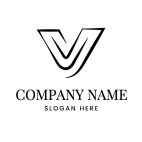 Curve Logo Simple Letter V logo design