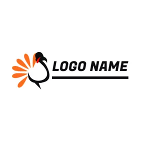 火雞 Logo Simple Line and Abstract Turkey logo design