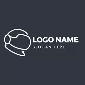 宇航員 Logo Simple Line and Creative Astronaut logo design