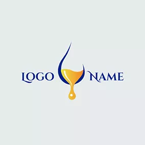 オイル　ロゴ Simple Line and Drop Shaped Oil logo design