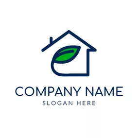 避难所 Logo Simple Line and Roof logo design