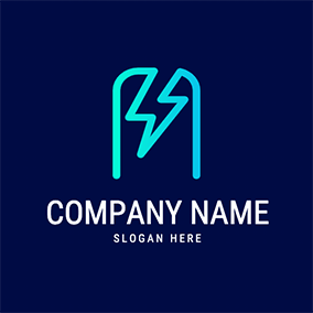 Blue Logo Simple Line Arch Flash logo design