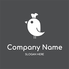 Gray Logo Simple Line Chick Design logo design