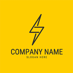 Yellow Logo Simple Line Flash logo design