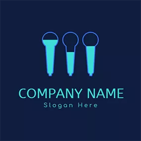 Unterhaltung Logo Simple Microphone logo design