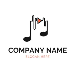 音頻logo Simple Note and Audio logo design