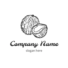 Shell Logo Simple Old Coconut Shell logo design