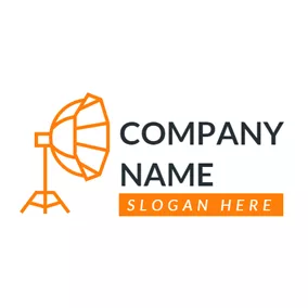 Kamera Logo Simple Orange Floodlight logo design