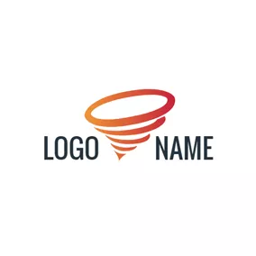 サイクロンロゴ Simple Orange Hurricane logo design