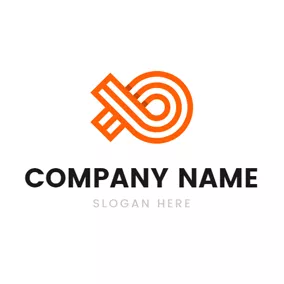 鱼Logo Simple Orange Line and Fish logo design