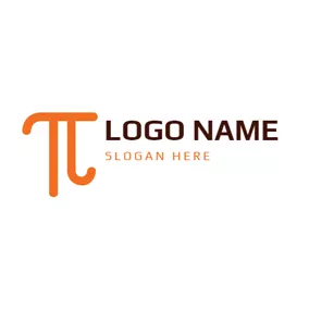 Math Logo Simple Orange Pi Icon logo design