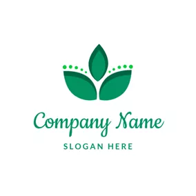 生態logo Simple Organic Leaf Icon logo design