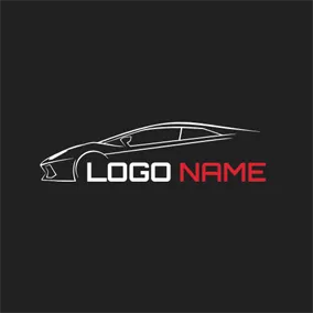 Logótipo De Automóvel Simple Outline and Car logo design