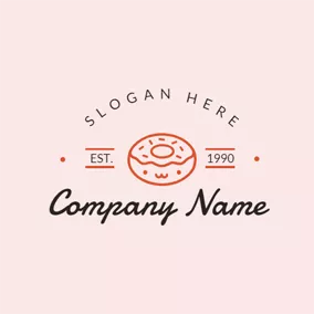 Sugar Logo Simple Outline and Doughnut logo design