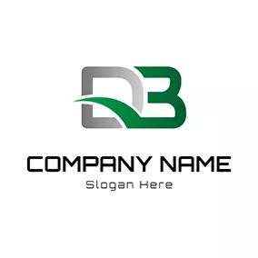 Gray Logo Simple Overlay Letter D B logo design