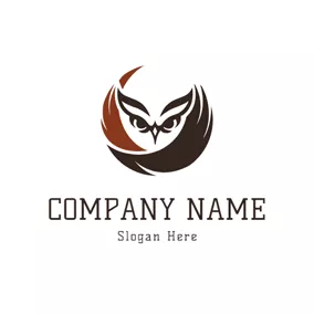 Face Logo Simple Owl and Raptor logo design