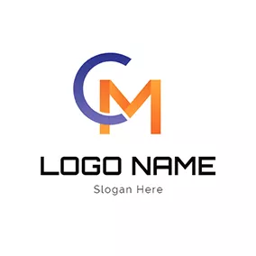 Capital Logo Simple Paper Folding Letter C M logo design