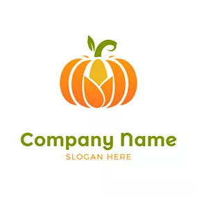 農家のロゴ Simple Pumpkin Icon logo design