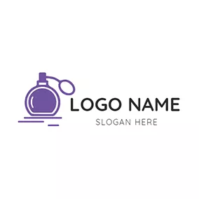 Logotipo De Perfume Simple Purple Perfume Bottle logo design