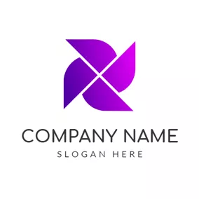 Instagram Logo Simple Purple Windmill logo design