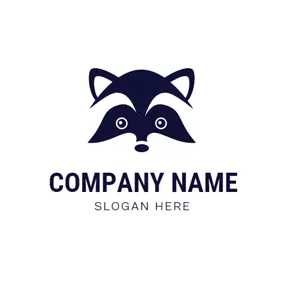 浣熊logo Simple Raccoon Face logo design