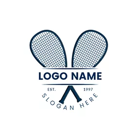 Logotipo De Tenis Simple Racket Squash logo design
