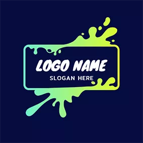 史萊姆 Logo Simple Rectangle and Slime logo design