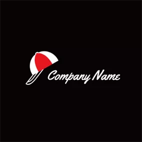 キャップロゴ Simple Red and White Cap logo design