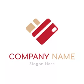 クレジットロゴ Simple Red Credit Card logo design