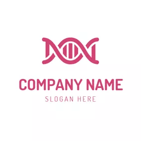 Chromosome Logo Simple Red Dna Structure logo design