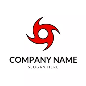 Can Logo Simple Red Hurricane Icon logo design