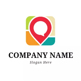 Place Logo Simple Red Location Icon logo design