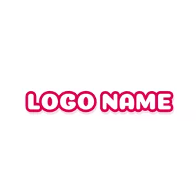 Logotipo De Facebook Simple Red Outlined Cool Text logo design