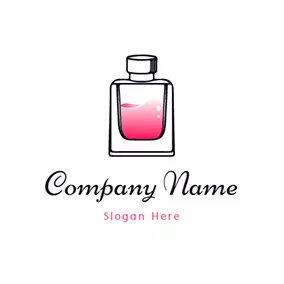 Logótipo Perfume Simple Red Perfume Bottle logo design
