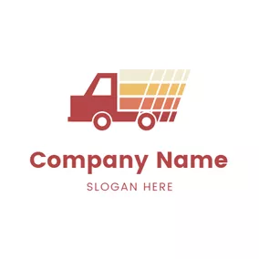 キャリアのロゴ Simple Red Truck logo design