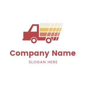 引越し　ロゴ Simple Red Truck logo design