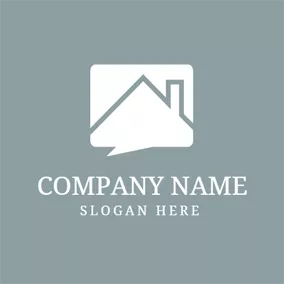 屋根ロゴ Simple Roof and Chimney logo design