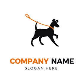 Logotipo De Animal Simple Rope and Lively Dog logo design