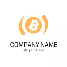 加密货币 Simple Rotating Circle Bitcoin logo design
