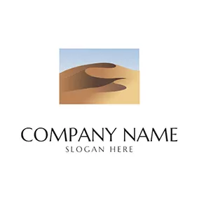 駱駝 Logo Simple Sand Dune Desert logo design