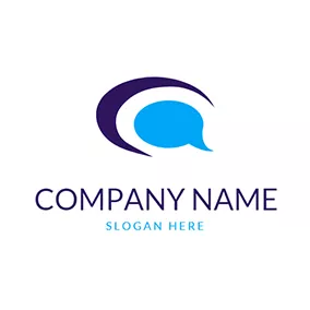 Logotipo C Simple Semicircle Dialogue Letter C A logo design