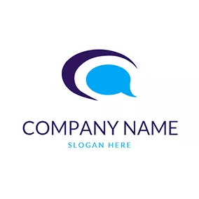 C Logo Simple Semicircle Dialogue Letter C A logo design